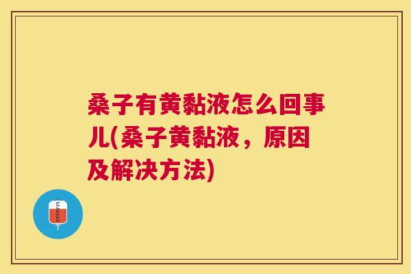 桑子有黄黏液怎么回事儿(桑子黄黏液，原因及解决方法)