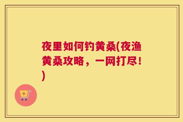 夜里如何钓黄桑(夜渔黄桑攻略,一网打尽!) 夜里如何钓黄桑(夜渔黄桑攻略,一网打尽!)