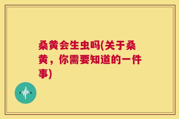 桑黄会生虫吗(关于桑黄,你需要知道的一件事) 桑黄会生虫吗(关于桑黄,你需要知道的一件事)