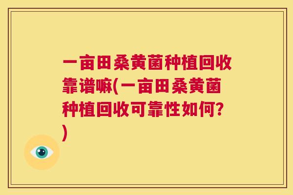 一亩田桑黄菌种植回收靠谱嘛(一亩田桑黄菌种植回收可靠性如何?) 一亩田桑黄菌种植回收靠谱嘛(一亩田桑黄菌种植回收可靠性如何?)
