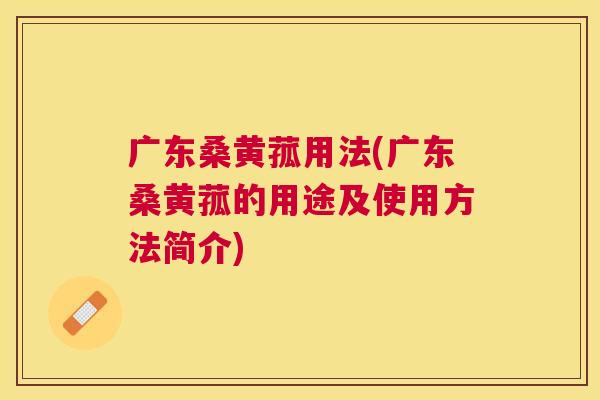 广东桑黄菰用法(广东桑黄菰的用途及使用方法简介)