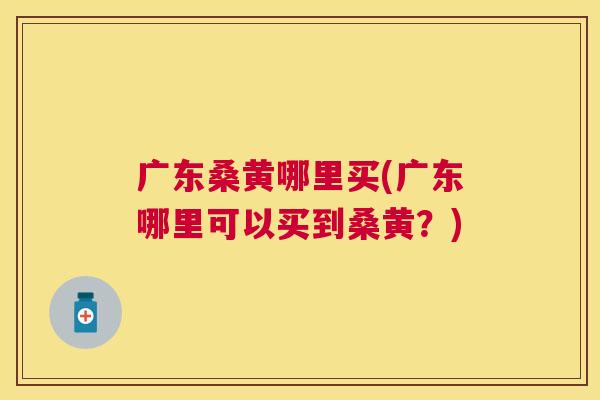 广东桑黄哪里买(广东哪里可以买到桑黄？)