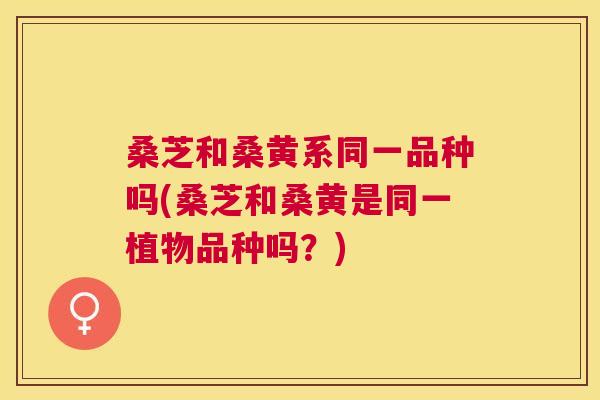 桑芝和桑黄系同一品种吗(桑芝和桑黄是同一植物品种吗?) 桑芝和桑黄系同一品种吗(桑芝和桑黄是同一植物品种吗?)