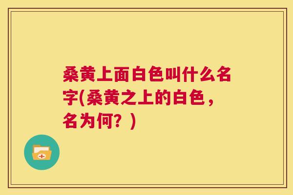 桑黄上面白色叫什么名字(桑黄之上的白色,名为何?) 桑黄上面白色叫什么名字(桑黄之上的白色,名为何?)