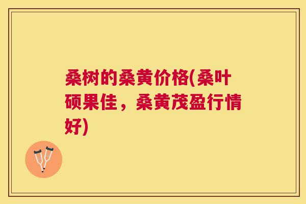 桑树的桑黄价格(桑叶硕果佳,桑黄茂盈行情好) 桑树的桑黄价格(桑叶硕果佳,桑黄茂盈行情好)