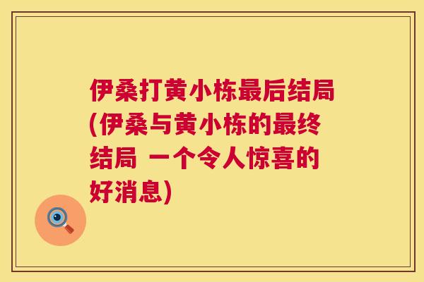 伊桑打黄小栋后结局(伊桑与黄小栋的终结局 一个令人惊喜的好消息) 伊桑打黄小栋后结局(伊桑与黄小栋的终结局 一个令人惊喜的好消息)