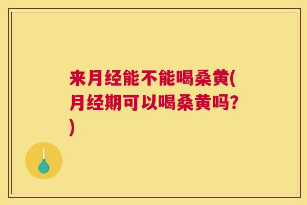 来能不能喝桑黄(期可以喝桑黄吗？)