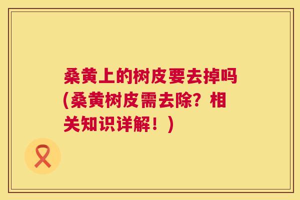 桑黄上的树皮要去掉吗(桑黄树皮需去除?相关知识详解!) 桑黄上的树皮要去掉吗(桑黄树皮需去除?相关知识详解!)