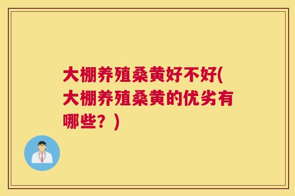 大棚养殖桑黄好不好(大棚养殖桑黄的优劣有哪些？)