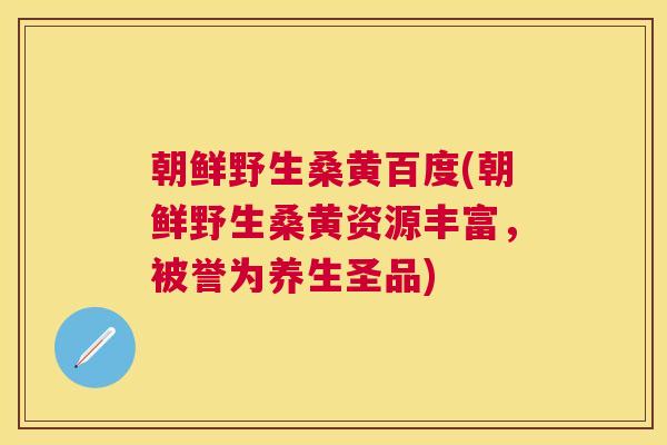 朝鲜野生桑黄百度(朝鲜野生桑黄资源丰富,被誉为养生圣品) 朝鲜野生桑黄百度(朝鲜野生桑黄资源丰富,被誉为养生圣品)