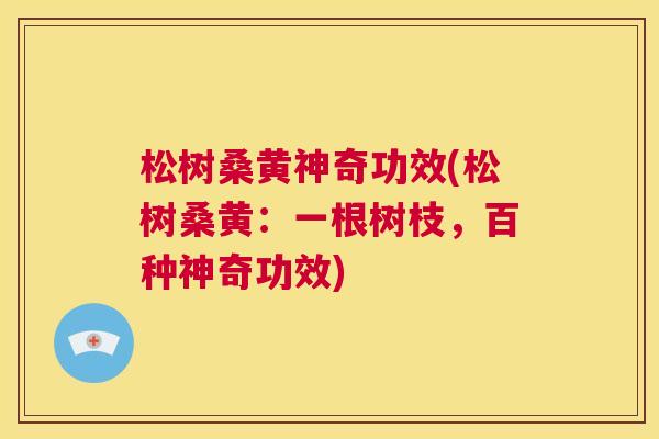 松树桑黄神奇功效(松树桑黄:一根树枝,百种神奇功效) 松树桑黄神奇功效(松树桑黄:一根树枝,百种神奇功效)