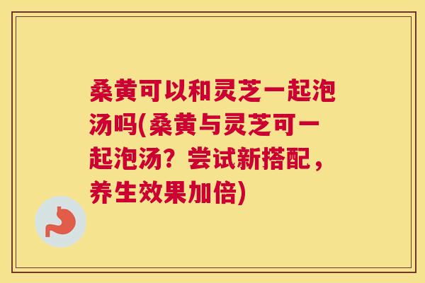 桑黄可以和灵芝一起泡汤吗(桑黄与灵芝可一起泡汤？尝试新搭配，养生效果加倍)
