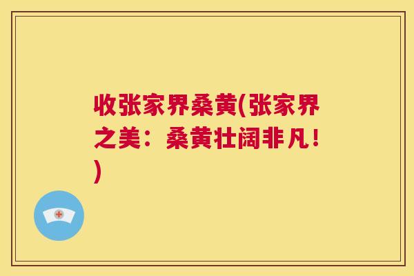 收张家界桑黄(张家界之美：桑黄壮阔非凡！)