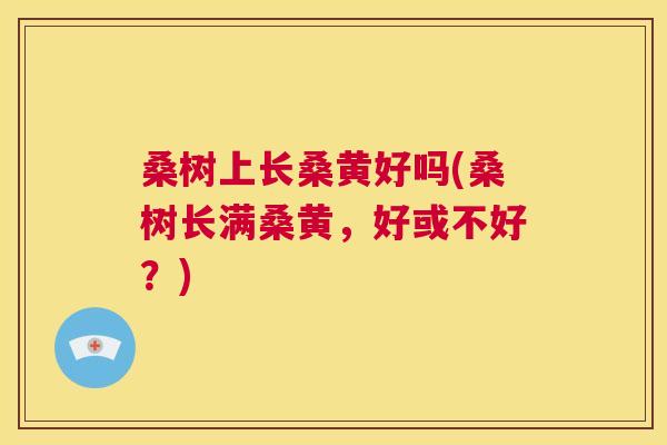 桑树上长桑黄好吗(桑树长满桑黄,好或不好?) 桑树上长桑黄好吗(桑树长满桑黄,好或不好?)