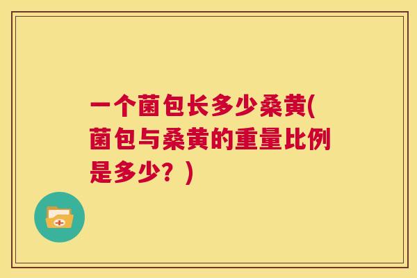 一个菌包长多少桑黄(菌包与桑黄的重量比例是多少?) 一个菌包长多少桑黄(菌包与桑黄的重量比例是多少?)