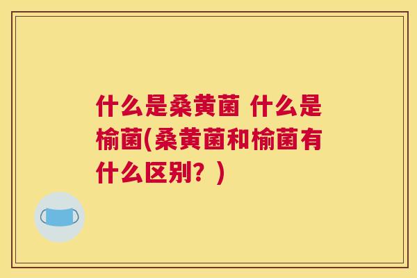 什么是桑黄菌 什么是榆菌(桑黄菌和榆菌有什么区别?) 什么是桑黄菌 什么是榆菌(桑黄菌和榆菌有什么区别?)