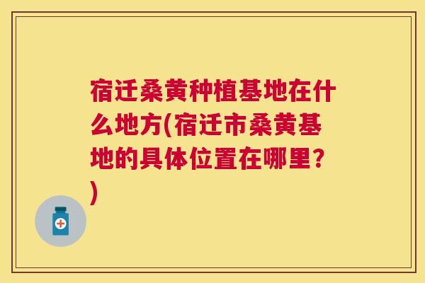 宿迁桑黄种植基地在什么地方(宿迁市桑黄基地的具体位置在哪里?) 宿迁桑黄种植基地在什么地方(宿迁市桑黄基地的具体位置在哪里?)