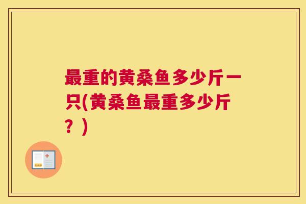 重的黄桑鱼多少斤一只(黄桑鱼重多少斤？)