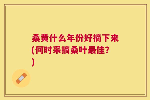 桑黄什么年份好摘下来(何时采摘桑叶佳?) 桑黄什么年份好摘下来(何时采摘桑叶佳?)