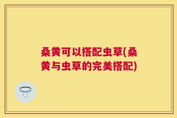 桑黄可以搭配虫草(桑黄与虫草的完美搭配) 桑黄可以搭配虫草(桑黄与虫草的完美搭配)