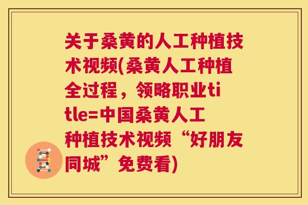 关于桑黄的人工种植技术视频(桑黄人工种植全过程,领略职业title=中国桑黄人工种植技术视频“好朋友同城”免费看) 关于桑黄的人工种植技术视频(桑黄人工种植全过程,领略职业title=中国桑黄人工种植技术视频“好朋友同城”免费看)