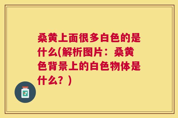 桑黄上面很多白色的是什么(解析图片:桑黄色背景上的白色物体是什么?) 桑黄上面很多白色的是什么(解析图片:桑黄色背景上的白色物体是什么?)