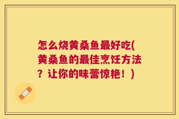 怎么烧黄桑鱼好吃(黄桑鱼的佳烹饪方法?让你的味蕾惊艳!) 怎么烧黄桑鱼好吃(黄桑鱼的佳烹饪方法?让你的味蕾惊艳!)