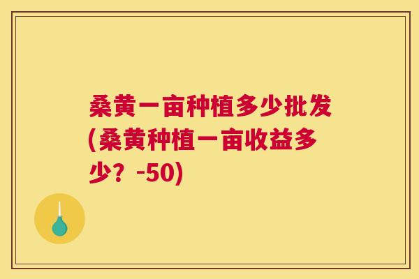 桑黄一亩种植多少批发(桑黄种植一亩收益多少?-50) 桑黄一亩种植多少批发(桑黄种植一亩收益多少?-50)