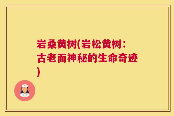 岩桑黄树(岩松黄树:古老而神秘的生命奇迹) 岩桑黄树(岩松黄树:古老而神秘的生命奇迹)