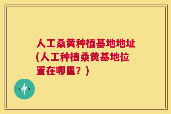 人工桑黄种植基地地址(人工种植桑黄基地位置在哪里?) 人工桑黄种植基地地址(人工种植桑黄基地位置在哪里?)