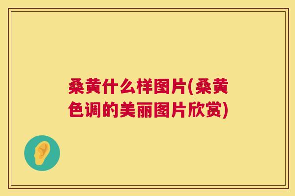 桑黄什么样图片(桑黄色调的美丽图片欣赏)