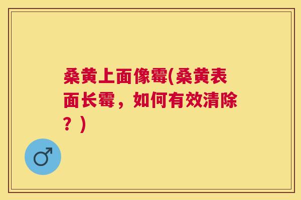 桑黄上面像霉(桑黄表面长霉,如何有效清除?) 桑黄上面像霉(桑黄表面长霉,如何有效清除?)