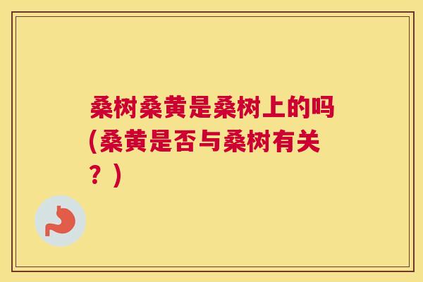 桑树桑黄是桑树上的吗(桑黄是否与桑树有关?) 桑树桑黄是桑树上的吗(桑黄是否与桑树有关?)