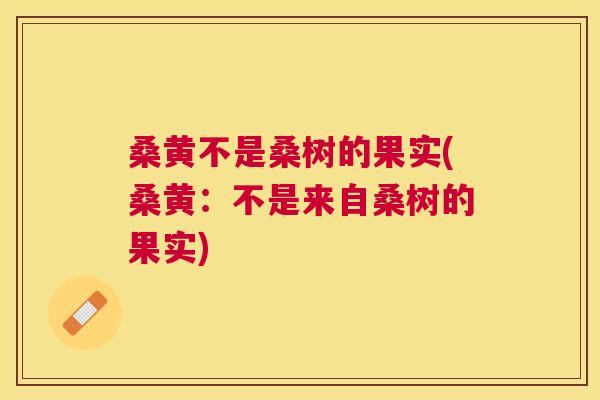 桑黄不是桑树的果实(桑黄:不是来自桑树的果实) 桑黄不是桑树的果实(桑黄:不是来自桑树的果实)