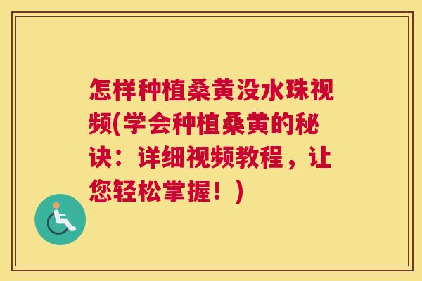 怎样种植桑黄没水珠视频(学会种植桑黄的秘诀:详细视频教程,让您轻松掌握!) 怎样种植桑黄没水珠视频(学会种植桑黄的秘诀:详细视频教程,让您轻松掌握!)