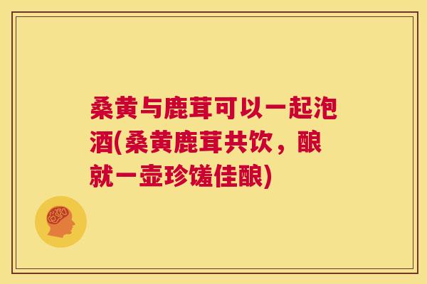 桑黄与鹿茸可以一起泡酒(桑黄鹿茸共饮,酿就一壶珍馐佳酿) 桑黄与鹿茸可以一起泡酒(桑黄鹿茸共饮,酿就一壶珍馐佳酿)
