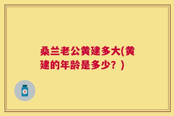 桑兰老公黄建多大(黄建的年龄是多少?) 桑兰老公黄建多大(黄建的年龄是多少?)