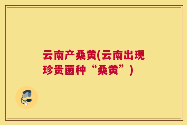 云南产桑黄(云南出现珍贵菌种“桑黄”) 云南产桑黄(云南出现珍贵菌种“桑黄”)
