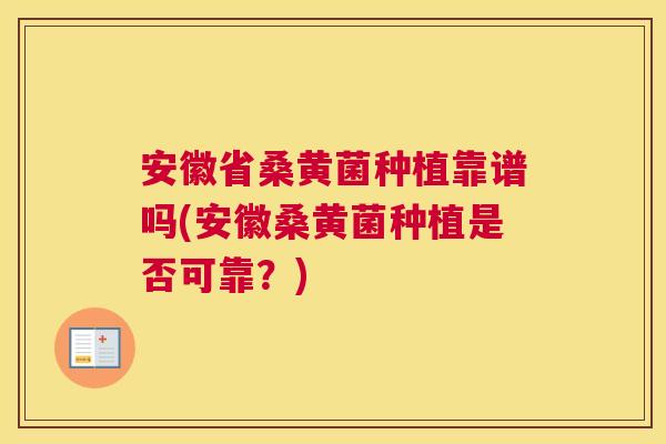 安徽省桑黄菌种植靠谱吗(安徽桑黄菌种植是否可靠？)