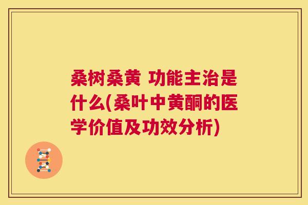 桑树桑黄 功能主是什么(桑叶中黄酮的医学价值及功效分析) 桑树桑黄 功能主是什么(桑叶中黄酮的医学价值及功效分析)
