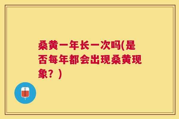 桑黄一年长一次吗(是否每年都会出现桑黄现象?) 桑黄一年长一次吗(是否每年都会出现桑黄现象?)
