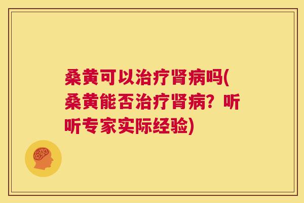桑黄可以吗(桑黄能否？听听专家实际经验)