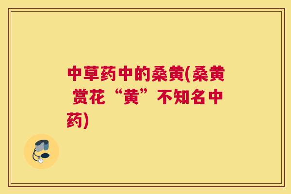 中草药中的桑黄(桑黄 赏花“黄”不知名) 中草药中的桑黄(桑黄 赏花“黄”不知名)