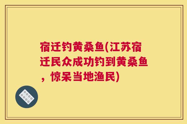 宿迁钓黄桑鱼(江苏宿迁民众成功钓到黄桑鱼,惊呆当地渔民) 宿迁钓黄桑鱼(江苏宿迁民众成功钓到黄桑鱼,惊呆当地渔民)