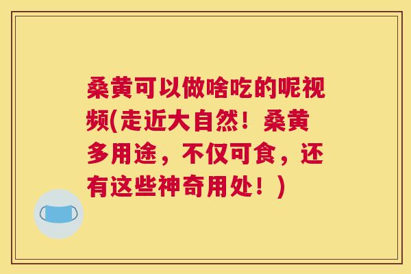 桑黄可以做啥吃的呢视频(走近大自然！桑黄多用途，不仅可食，还有这些神奇用处！)