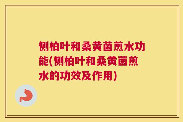 侧柏叶和桑黄菌煎水功能(侧柏叶和桑黄菌煎水的功效及作用) 侧柏叶和桑黄菌煎水功能(侧柏叶和桑黄菌煎水的功效及作用)