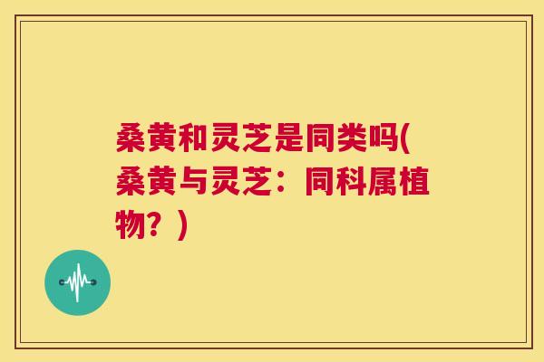 桑黄和灵芝是同类吗(桑黄与灵芝:同科属植物?) 桑黄和灵芝是同类吗(桑黄与灵芝:同科属植物?)