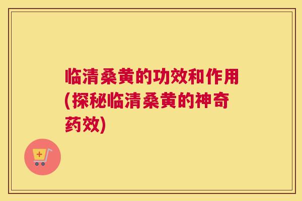 临清桑黄的功效和作用(探秘临清桑黄的神奇)