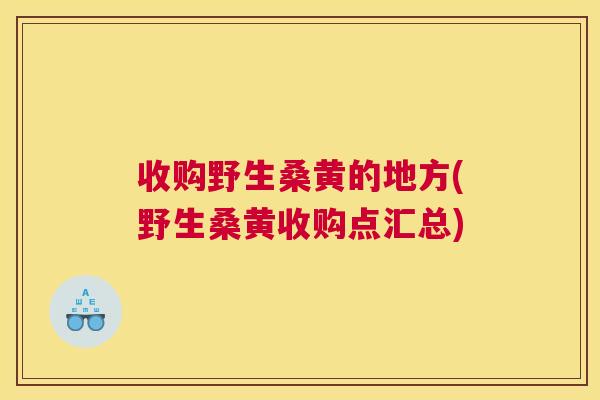 收购野生桑黄的地方(野生桑黄收购点汇总) 收购野生桑黄的地方(野生桑黄收购点汇总)