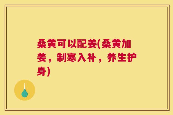 桑黄可以配姜(桑黄加姜,制寒入补,养生护身) 桑黄可以配姜(桑黄加姜,制寒入补,养生护身)